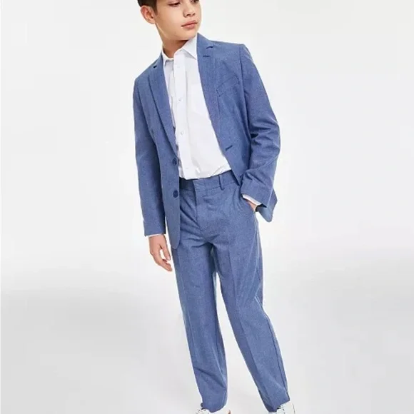 Nautica 2-piece. Micro-Texture Pant Suit Big Boys 16 Dark Blue Zip Fly pant Matching Sets